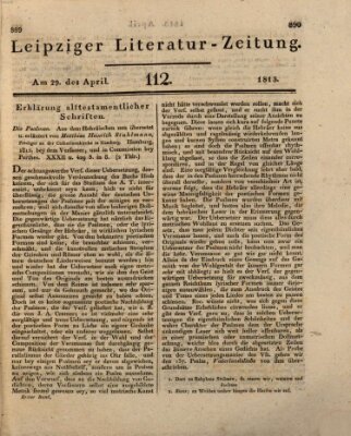 Leipziger Literaturzeitung Donnerstag 29. April 1813