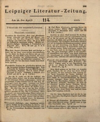 Leipziger Literaturzeitung Freitag 30. April 1813