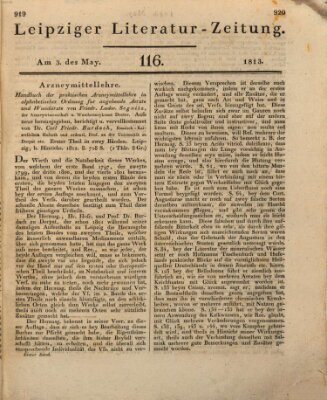 Leipziger Literaturzeitung Montag 3. Mai 1813