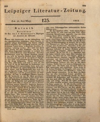 Leipziger Literaturzeitung Donnerstag 13. Mai 1813