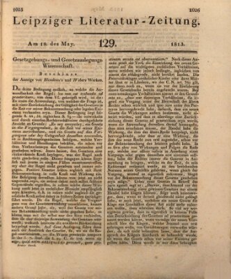 Leipziger Literaturzeitung Dienstag 18. Mai 1813