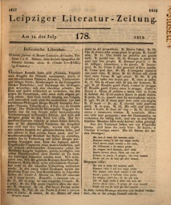 Leipziger Literaturzeitung Mittwoch 14. Juli 1813