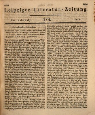 Leipziger Literaturzeitung Donnerstag 15. Juli 1813