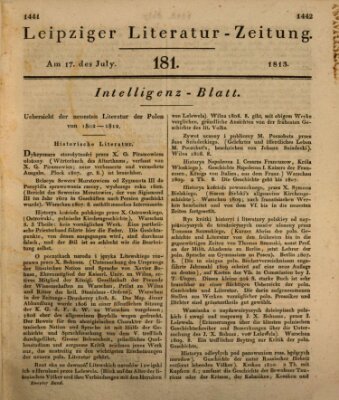 Leipziger Literaturzeitung Samstag 17. Juli 1813