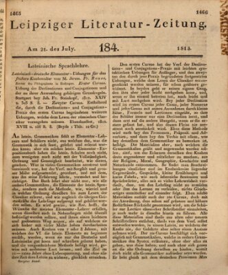 Leipziger Literaturzeitung Mittwoch 21. Juli 1813