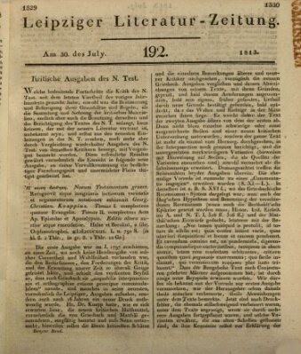 Leipziger Literaturzeitung Freitag 30. Juli 1813