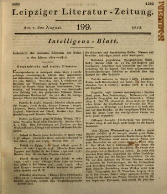 Leipziger Literaturzeitung Samstag 7. August 1813