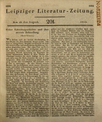 Leipziger Literaturzeitung Dienstag 10. August 1813