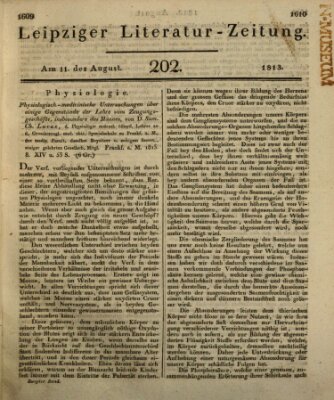 Leipziger Literaturzeitung Mittwoch 11. August 1813