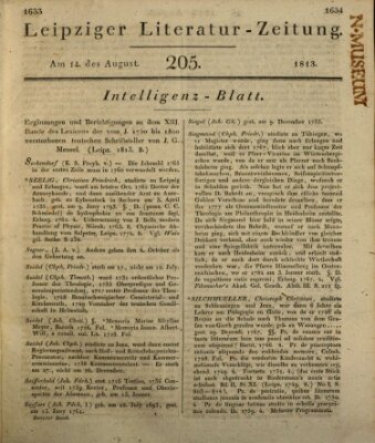 Leipziger Literaturzeitung Samstag 14. August 1813