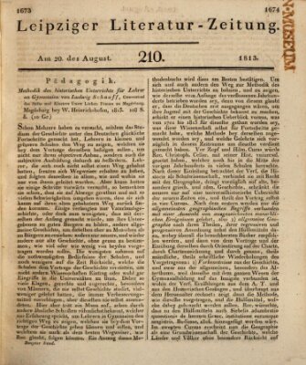 Leipziger Literaturzeitung Freitag 20. August 1813