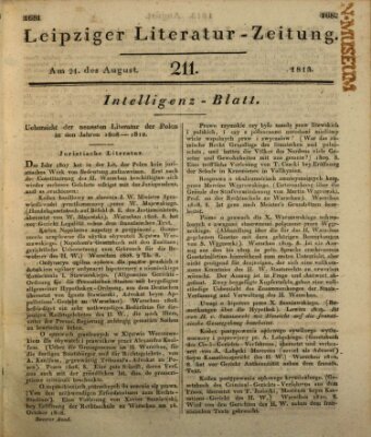 Leipziger Literaturzeitung Samstag 21. August 1813