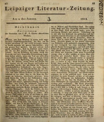 Leipziger Literaturzeitung Dienstag 4. Januar 1814