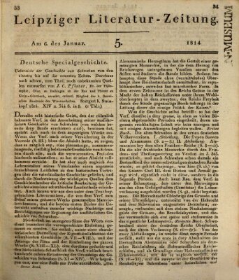 Leipziger Literaturzeitung Donnerstag 6. Januar 1814