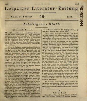 Leipziger Literaturzeitung Samstag 26. Februar 1814