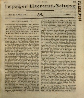 Leipziger Literaturzeitung Donnerstag 10. März 1814