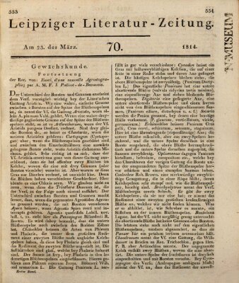 Leipziger Literaturzeitung Mittwoch 23. März 1814