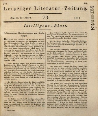 Leipziger Literaturzeitung Samstag 26. März 1814