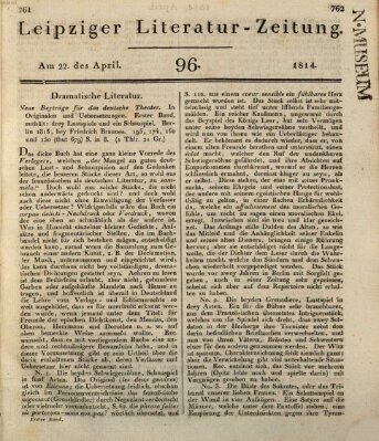 Leipziger Literaturzeitung Freitag 22. April 1814