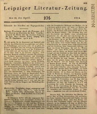 Leipziger Literaturzeitung Donnerstag 28. April 1814