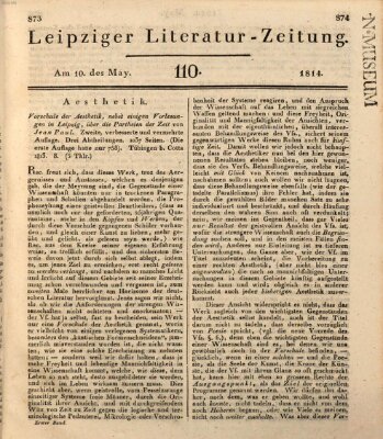 Leipziger Literaturzeitung Dienstag 10. Mai 1814