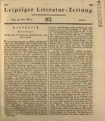 Leipziger Literaturzeitung Donnerstag 12. Mai 1814