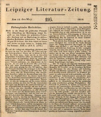 Leipziger Literaturzeitung Montag 16. Mai 1814