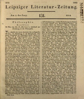 Leipziger Literaturzeitung Donnerstag 2. Juni 1814