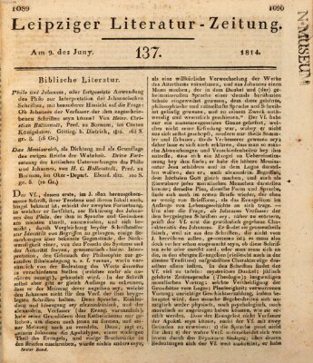 Leipziger Literaturzeitung Donnerstag 9. Juni 1814