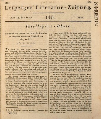 Leipziger Literaturzeitung Samstag 18. Juni 1814