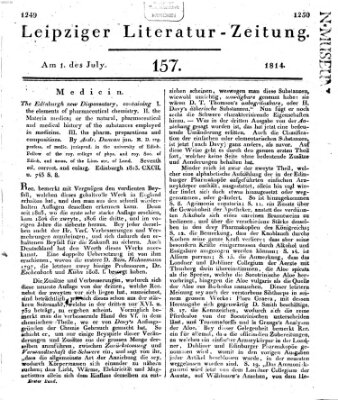 Leipziger Literaturzeitung Freitag 1. Juli 1814