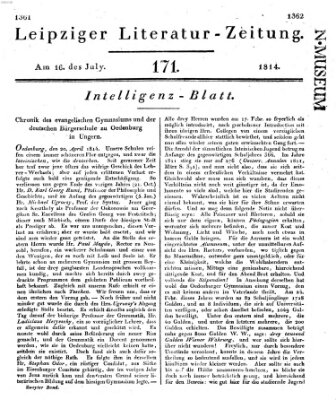 Leipziger Literaturzeitung Samstag 16. Juli 1814