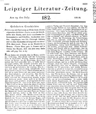 Leipziger Literaturzeitung Freitag 29. Juli 1814