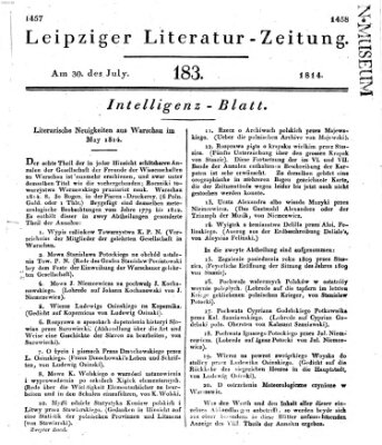 Leipziger Literaturzeitung Samstag 30. Juli 1814