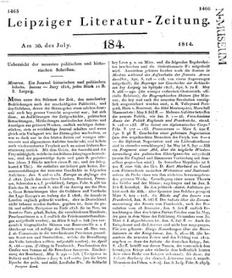 Leipziger Literaturzeitung Samstag 30. Juli 1814