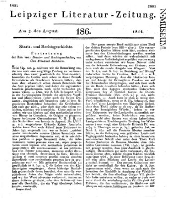 Leipziger Literaturzeitung Dienstag 2. August 1814