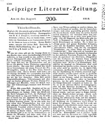 Leipziger Literaturzeitung Donnerstag 18. August 1814