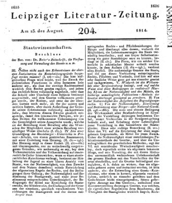 Leipziger Literaturzeitung Dienstag 23. August 1814