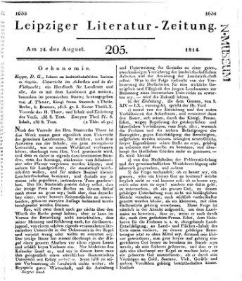 Leipziger Literaturzeitung Mittwoch 24. August 1814