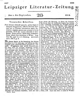 Leipziger Literaturzeitung Freitag 2. September 1814