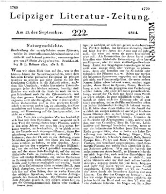 Leipziger Literaturzeitung Dienstag 13. September 1814