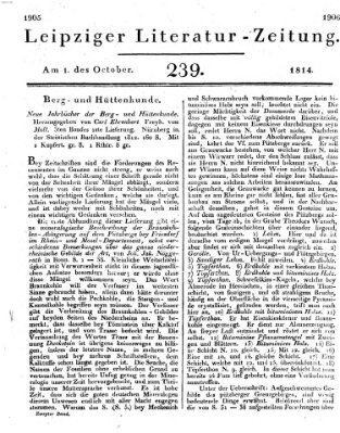 Leipziger Literaturzeitung Samstag 1. Oktober 1814