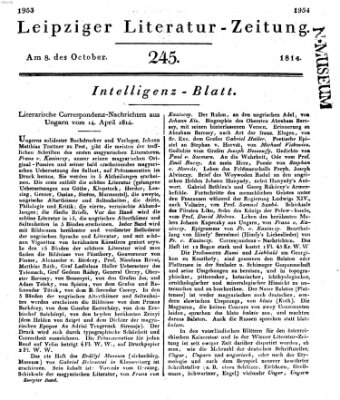 Leipziger Literaturzeitung Samstag 8. Oktober 1814