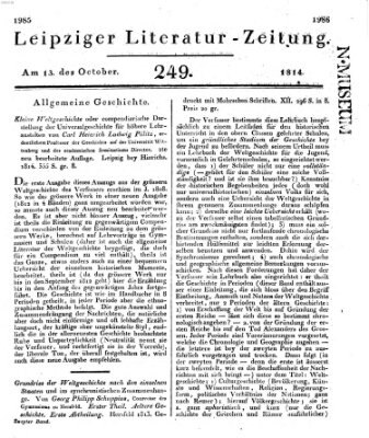 Leipziger Literaturzeitung Donnerstag 13. Oktober 1814