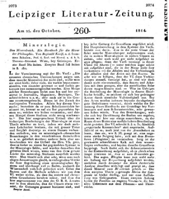 Leipziger Literaturzeitung Dienstag 25. Oktober 1814