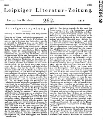 Leipziger Literaturzeitung Donnerstag 27. Oktober 1814