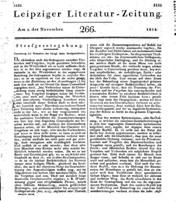 Leipziger Literaturzeitung Dienstag 1. November 1814