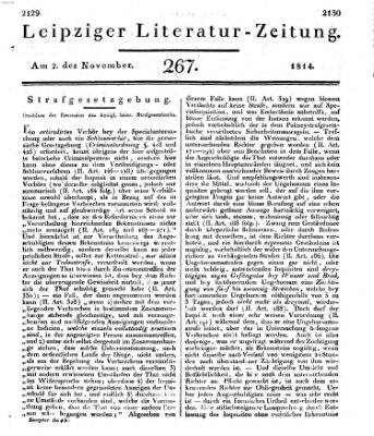 Leipziger Literaturzeitung Mittwoch 2. November 1814