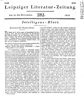 Leipziger Literaturzeitung Samstag 19. November 1814