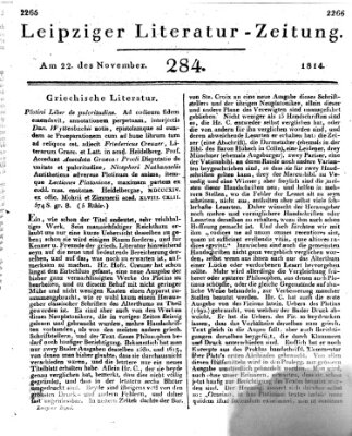 Leipziger Literaturzeitung Dienstag 22. November 1814